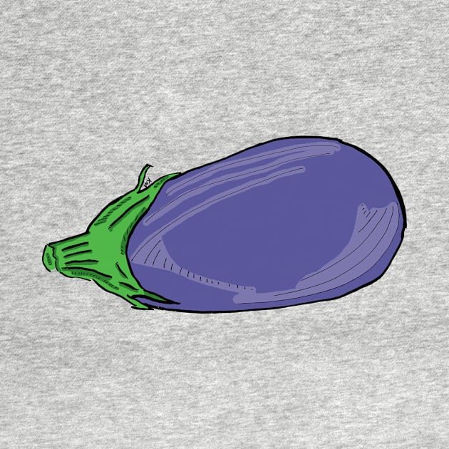 2021 04 vegetables digital painting l'aubergine by Katherine Montalto